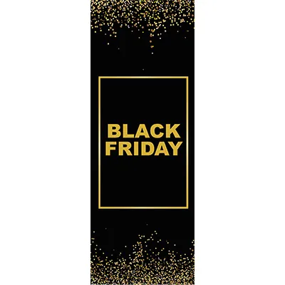 Affiche Black Friday pour vitrine 42 x 115 cm noir / or M1 - Black Friday