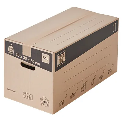 Caisse carton - Caisse américaine carton - Carton déménagement 54L - carton simple cannelure 60 x 30 x 30 cm - Lot de 20 - Caisses américaines cartons