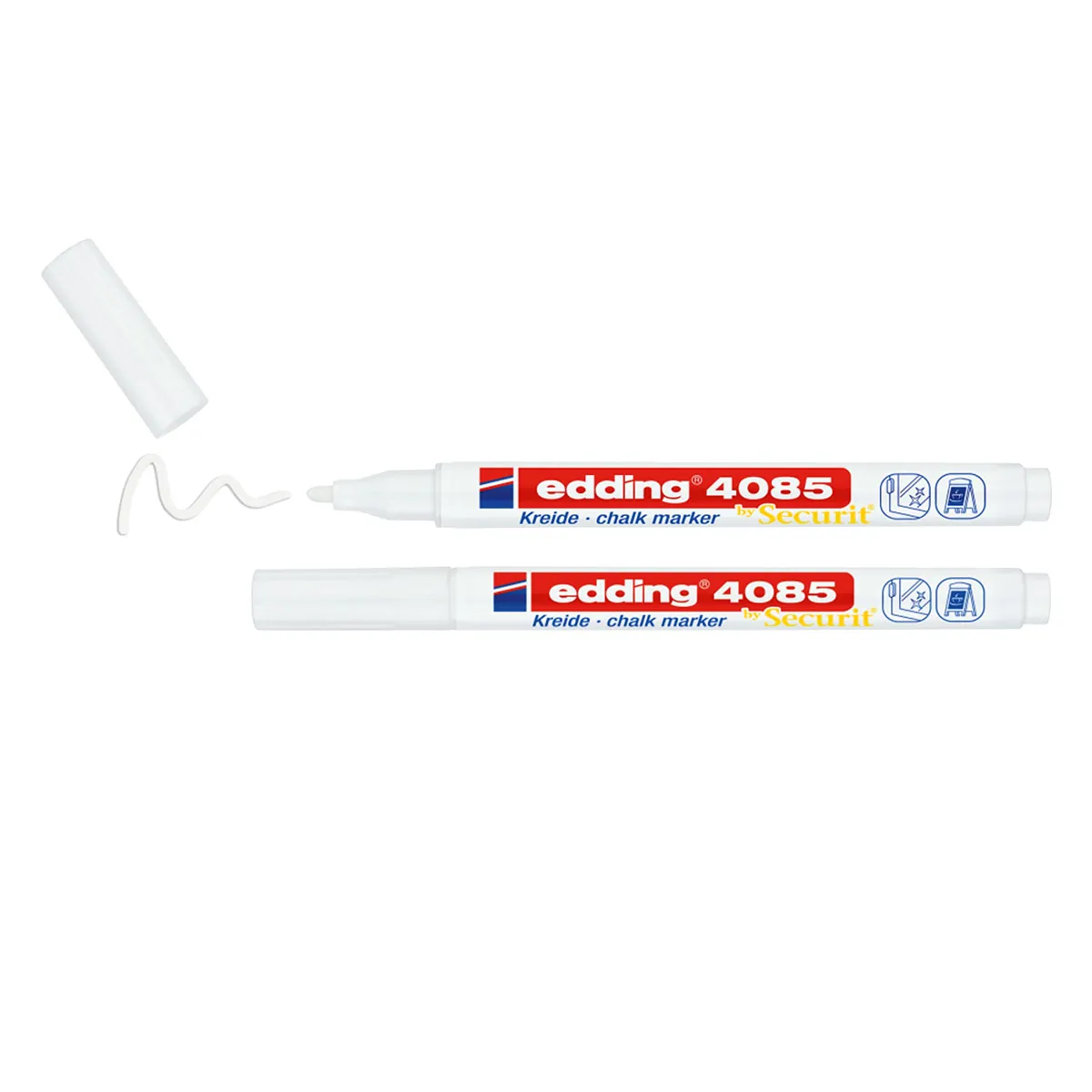 Marqueur craie E 4085 - blanc - pointe fine 2 mm - Marqueurs-1