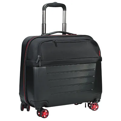 Trolley valise porte-documents à roulettes - coque noir / rouge - Porte-blocs et Porte-documents-3