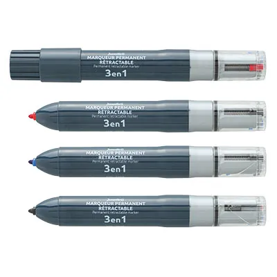 Marqueurs permanents à pointes fines coniques - 3 couleurs  - Marqueurs