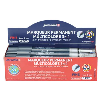Marqueurs permanents à pointes fines coniques - 3 couleurs  - Marqueurs-2