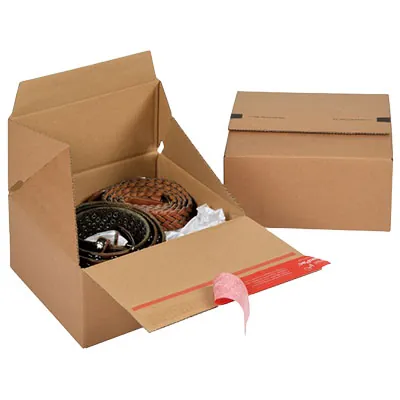 Carton d'expédition Colompac à fond auto et fermeture adhésive 19,4x19,4x8,7 cm - Boîte carton - Lot de 20 - Cartons d'expédition, Boîtes carton