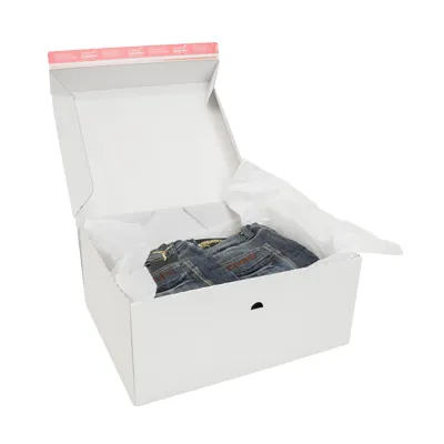 Carton d'expédition aller-retour blanc fermeture adhésive 44,5x37,9x19,5 cm - Boîte d'expédition blanche - Lot de 15 - Cartons d'expédition, Boîtes carton-4