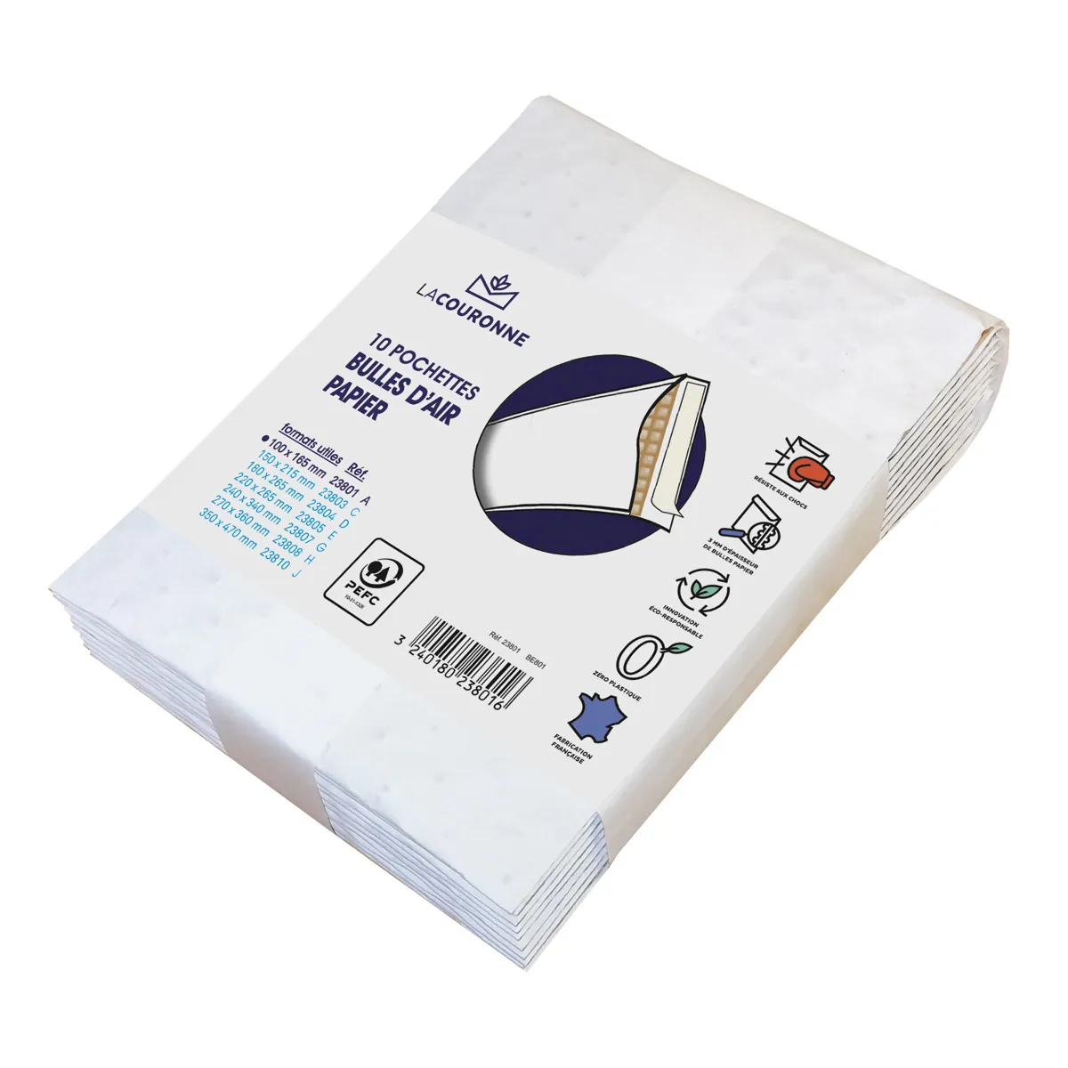 Pochette matelassée à bulles kraft bi-couches 10x16,5cm - Paquet de 200 - Enveloppes à bulles-1