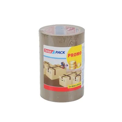 Ruban adhésif havane BOPP 50 mm x 66 m Tesa - Ruban adhésif emballage - Lot de 3 - Rubans adhésifs et dévidoirs-1