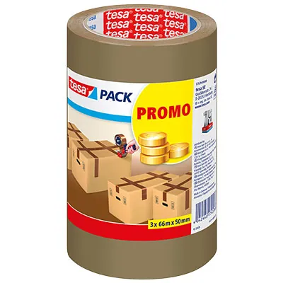 Ruban adhésif havane BOPP 50 mm x 66 m Tesa - Ruban adhésif emballage - Lot de 3 - Rubans adhésifs et dévidoirs-2