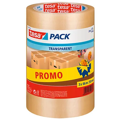 Ruban adhésif transparent BOPP 50 mm x 66 m Tesa - Ruban adhésif emballage - Lot de 3 - Rubans adhésifs et dévidoirs-1