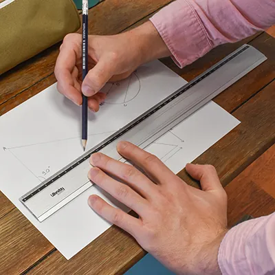 Règle plate aluminium 40 cm 1 biseau - Règles et traces lettres-3