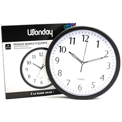 Horloge murale à quartz diamètre 30 cm noir - Horloges-1
