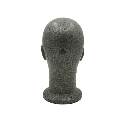 Tête de mannequin homme gris anthracite 54 cm polystyrène expansé - Têtes-1