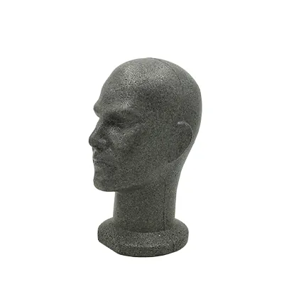 Tête de mannequin homme gris anthracite 54 cm polystyrène expansé - Têtes-3