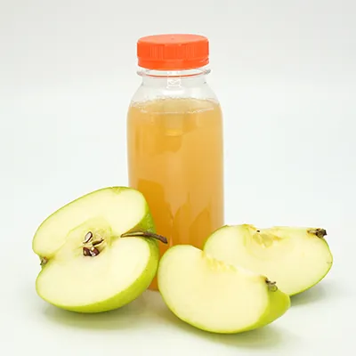 Bouteille ronde en plastique PET transparent avec bouchon orange 250 ml - Bouteilles et pots cylindriques-1