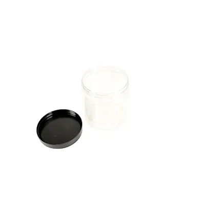 Pot PET cylindrique transparent avec couvercle vissant noir - 250 ml - carton de 135 unités - Bouteilles et pots cylindriques-2