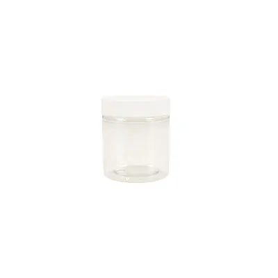 Pot PET cylindrique transparent avec couvercle vissant blanc - 75 ml - carton de 616 unités - Bouteilles et pots cylindriques-1