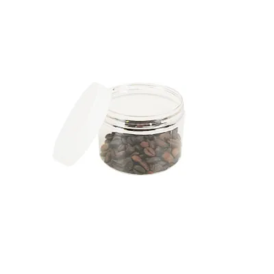 Pot PET cylindrique transparent avec couvercle vissant blanc - 150 ml - carton de 315 unités - Bouteilles et pots cylindriques-2