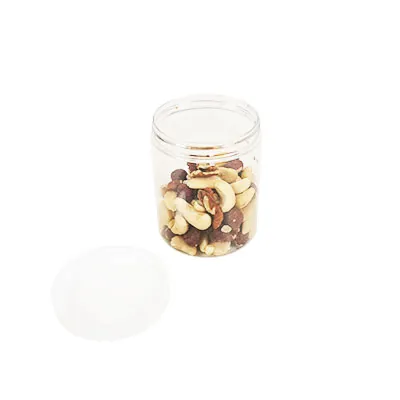 Pot PET cylindrique transparent avec couvercle vissant blanc - 300 ml - carton de 212 unités - Bouteilles et pots cylindriques-2