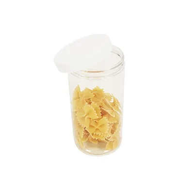 Pot PET cylindrique transparent avec couvercle vissant blanc - 500 ml - carton de 135 unités - Bouteilles et pots cylindriques-2