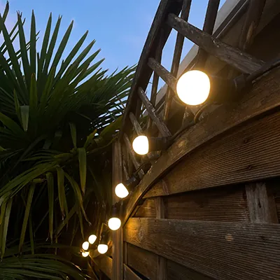 Guirlande extérieure guinguette 10m B22 IP44 blanc chaud - Guirlandes extérieures