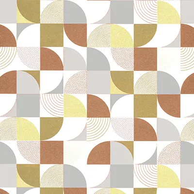 Papier cadeau patchwork seventies 70 cm x25 m 65g/m², gris / brun / blanc - Papier cadeaux couchés à motifs