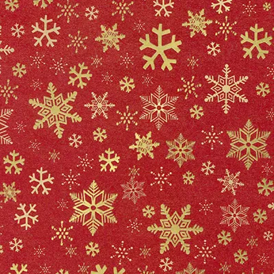 Papier cadeau kraft brun rouge flocons or 70 cm x 50 m 65 g/m² – le rouleau - Papiers cadeaux kraft à motifs
