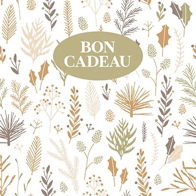 Bon cadeau esprit forêt vert/brun 12x12cm + enveloppe adhésive – Paquet de 12 - Bons cadeaux