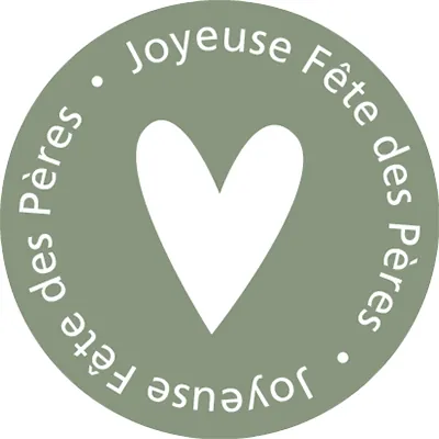 Étiquettes Fête des Pères, étiquettes cadeaux Fête des Pères ø 35 mm, vert / blanc - Étiquettes cadeaux adhésives