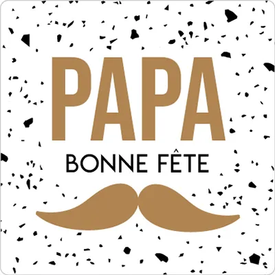 Étiquettes cadeaux adhésives Bonne fête papa brun / blanc 35 - Étiquettes cadeaux adhésives