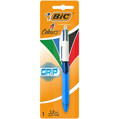 Stylo bille BIC 4 Couleurs Grip Rétractable - Stylos billes-2