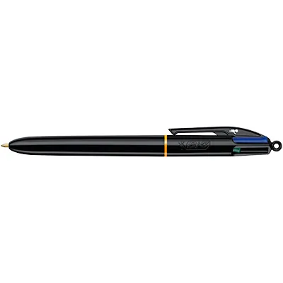 Stylo bille BIC 4 Couleurs Pro Rétractable – Corps Noir Laqué - Stylos billes