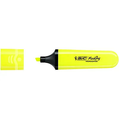 Surligneur plat BIC Marking Flat Jaune Fluo - Boîte de 12 - Surligneurs-1