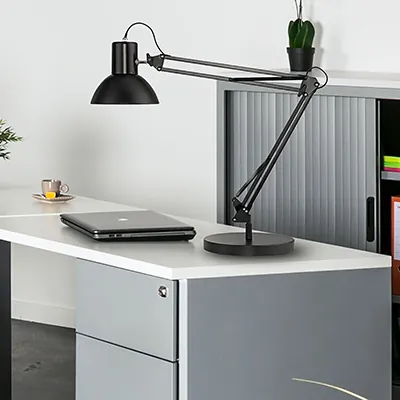 Lampe de bureau LED Unilux Success pince et socle noire - Ergonomie bureautique -5