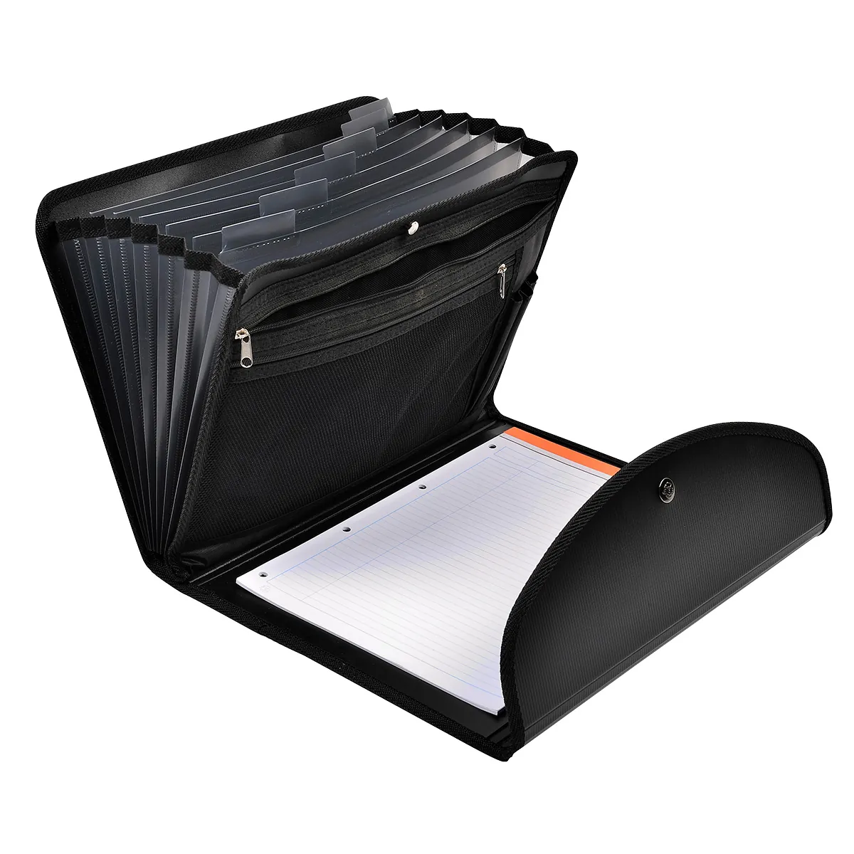 Trieur valisette 6 compartiments Exafolio A4 avec porte-bloc – Trieur conférencier - Noir - Porte-blocs et Porte-documents
