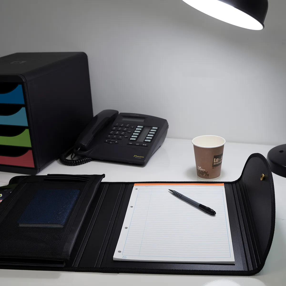 Trieur valisette 6 compartiments Exafolio A4 avec porte-bloc – Trieur conférencier - Noir - Porte-blocs et Porte-documents-6