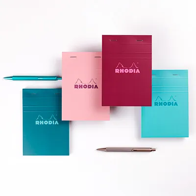 Bloc note agrafé Rhodia Reflets Pastel N°12 5/5 - 80 feuillets - 11,8 x 8,3 cm - Cahiers et blocs notes-4