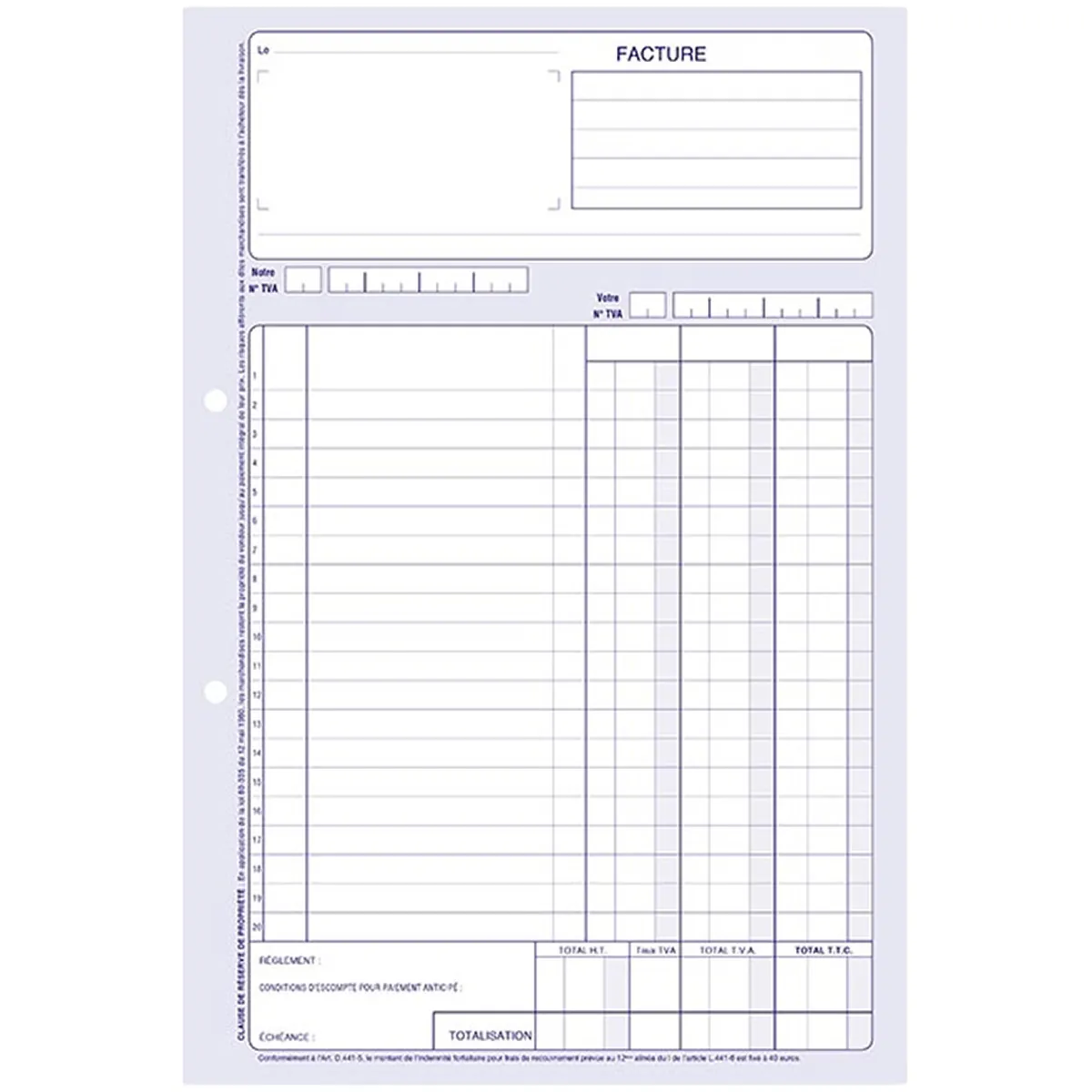 Facturier - Carnet de Factures Elve Format A5 210 x 140 mm 50 pages - Factures-1