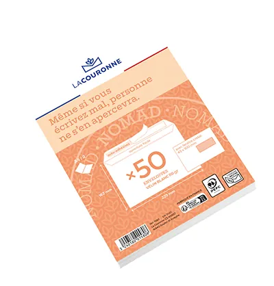 Enveloppe C5 blanche avec fenêtre La Couronne Nomad 162 x 229 mm 80g – Paquet de 50 - Enveloppes blanches