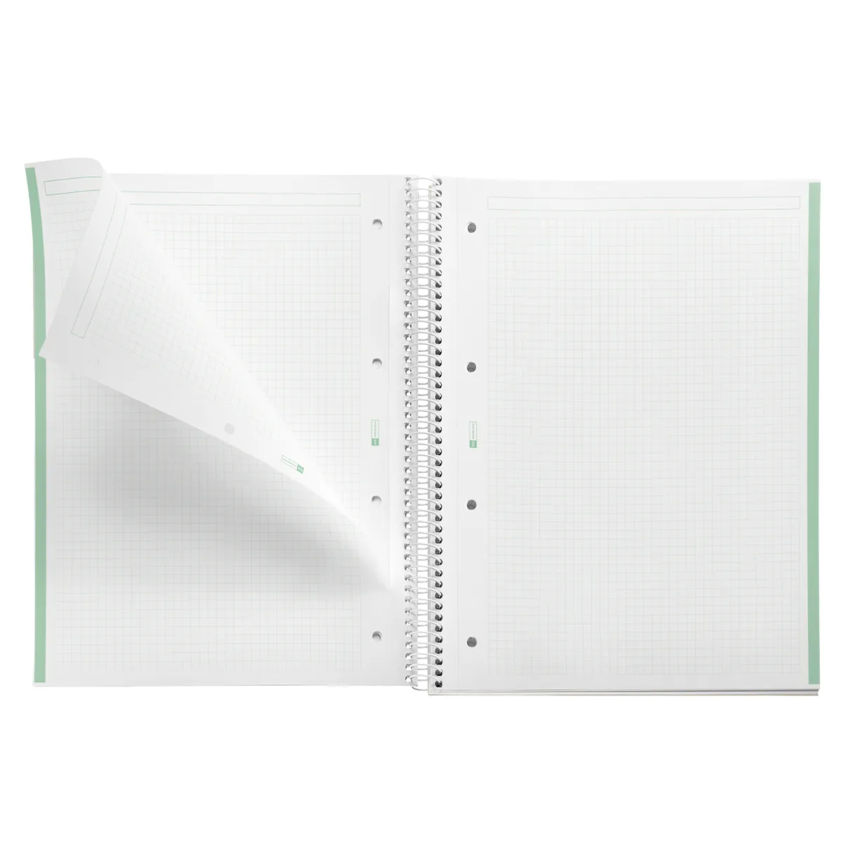 Bloc note Notebook A4 Emotion 80F Quadrillé 5x5 90g - Menthe - Cahiers et blocs notes-1