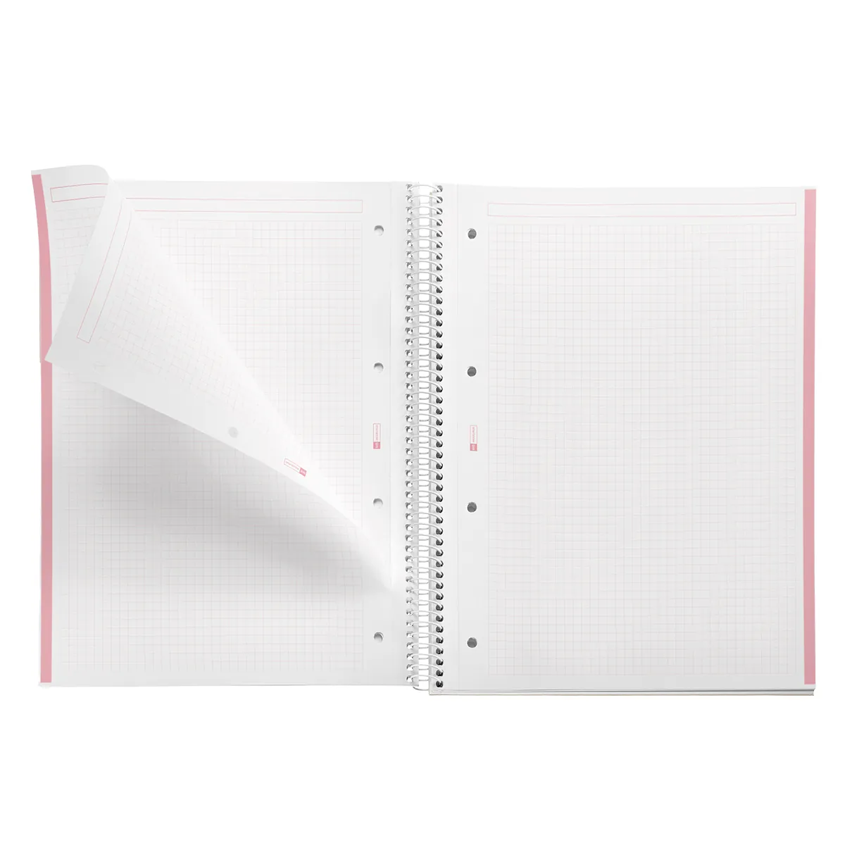 Bloc note Notebook A4 Emotion 80F Quadrillé 5x5 90g - Rose - Cahiers et blocs notes-1
