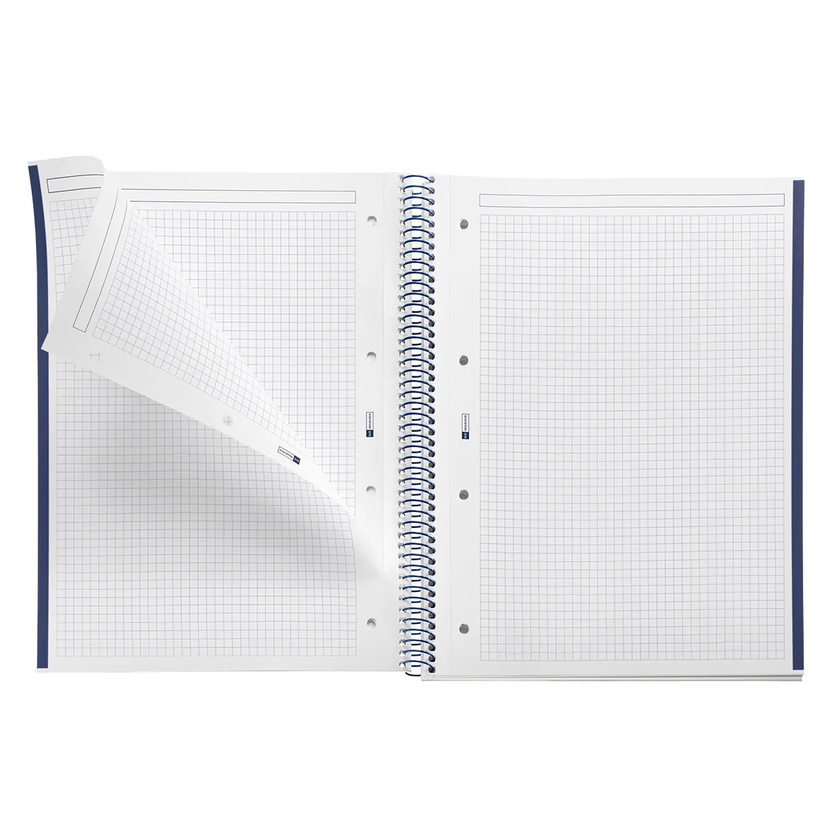 Bloc note Notebook A4 Emotion 80F Quadrillé 5x5 Couverture Polypro - Marine - Cahiers et blocs notes-1