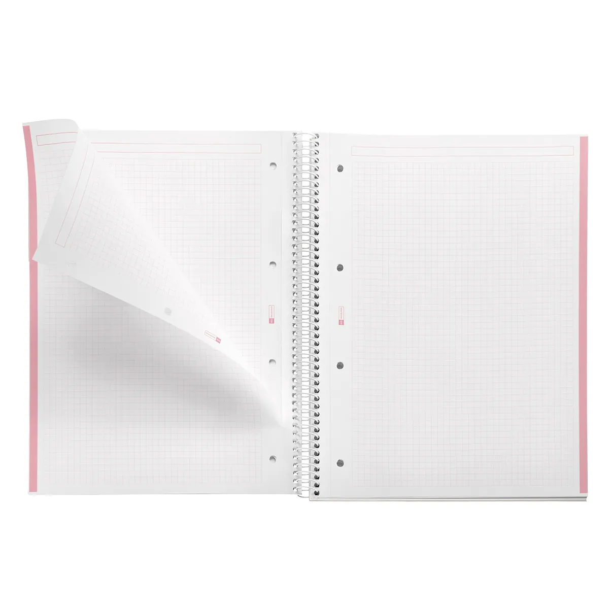 Bloc note Notebook A4 Emotion 80F Quadrillé 5x5 Couverture Polypro - Corail - Cahiers et blocs notes-1