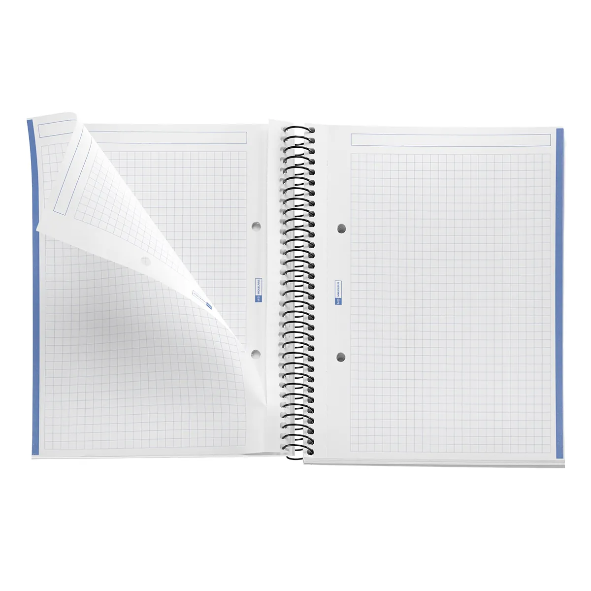 Cahier à spirale Miquelrius 5/5 - A5 - Bleu - L 14,8 x H 21 cm - Cahiers et blocs notes-1
