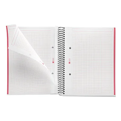 Cahier à spirale Miquelrius 5/5 - A5 - Rouge - 14,8 x 21 cm - Cahiers et blocs notes-1