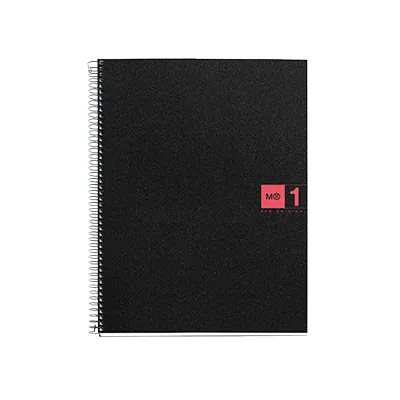 Cahier à spirale Miquelrius 5/5 - A4 - Rouge - L 21 x H 29,7 cm - Cahiers et blocs notes