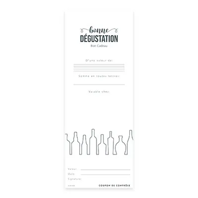 Bon cadeau kraft “Bonne dégustation” 12x12cm avec enveloppe – Paquet de 12 - Bons cadeaux-1