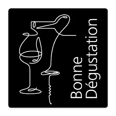 Étiquettes cadeaux adhésives carrées Bonne Dégustation noir/blanc 35 x 35 mm – Paquet de 500 - Étiquettes cadeaux adhésives