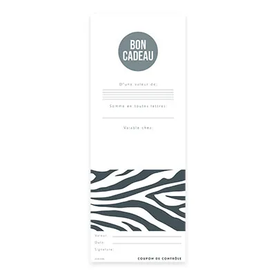 Bon cadeau zèbre 12x12cm avec enveloppe – Paquet de 12 - Bons cadeaux-1