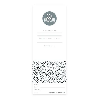 Bon cadeau graphique léopard noir & blanc 12x12cm avec enveloppe – paquet de 12 - Bons cadeaux-1