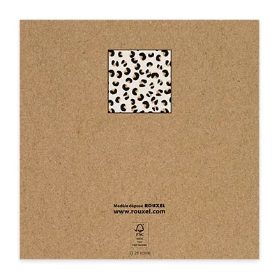 Bon cadeau graphique léopard noir & camel 12x12cm avec enveloppe – paquet de 12 - Bons cadeaux-2