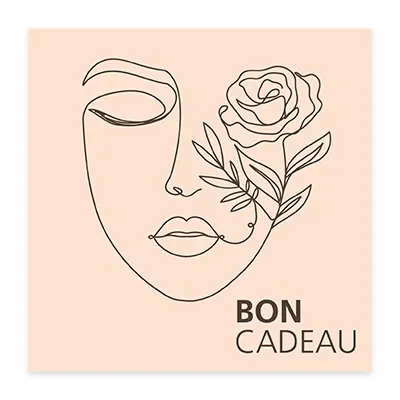 Bon cadeau visage line art & rose 12x12cm avec enveloppe – paquet de 12 - Bons cadeaux